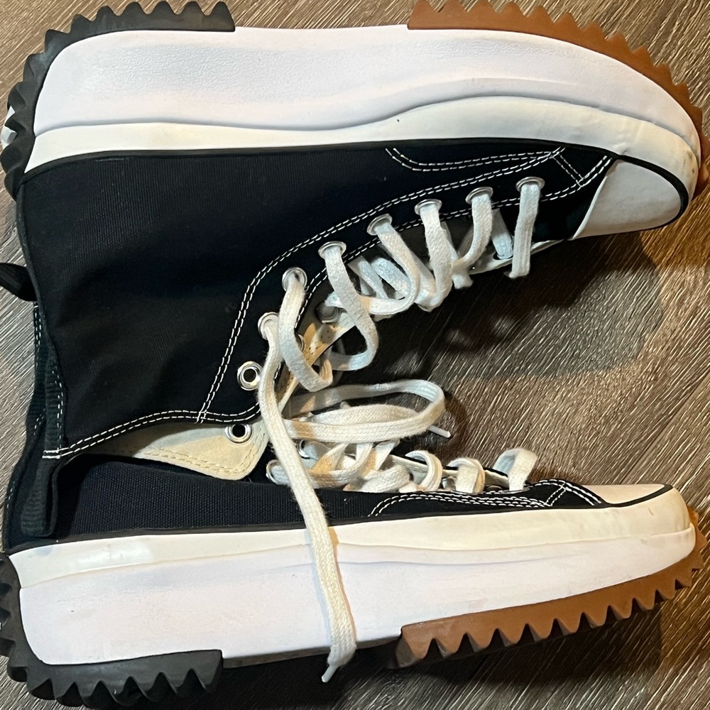 Worn Once Black and White High-Top Sneakers